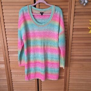 Torrid Vibrant Striped Crew Neck Sweater
